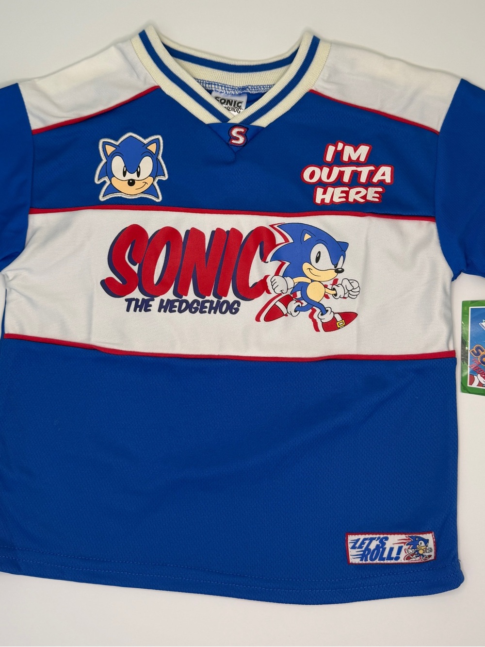 Kids' Sonic The Hedgehog Blue & White Jersey Top